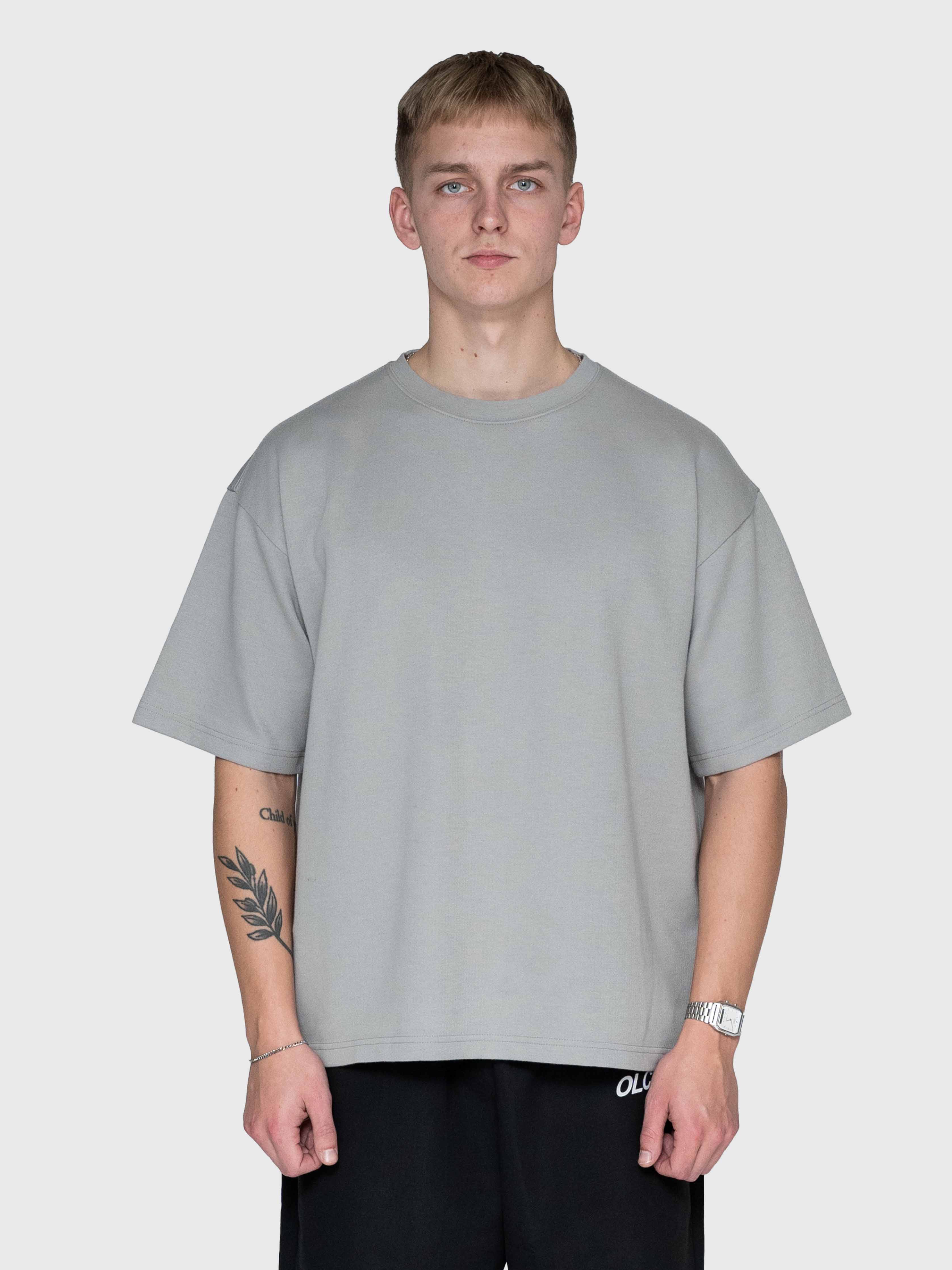 Interlock Stamina Box Tee - Neutral Gray/White