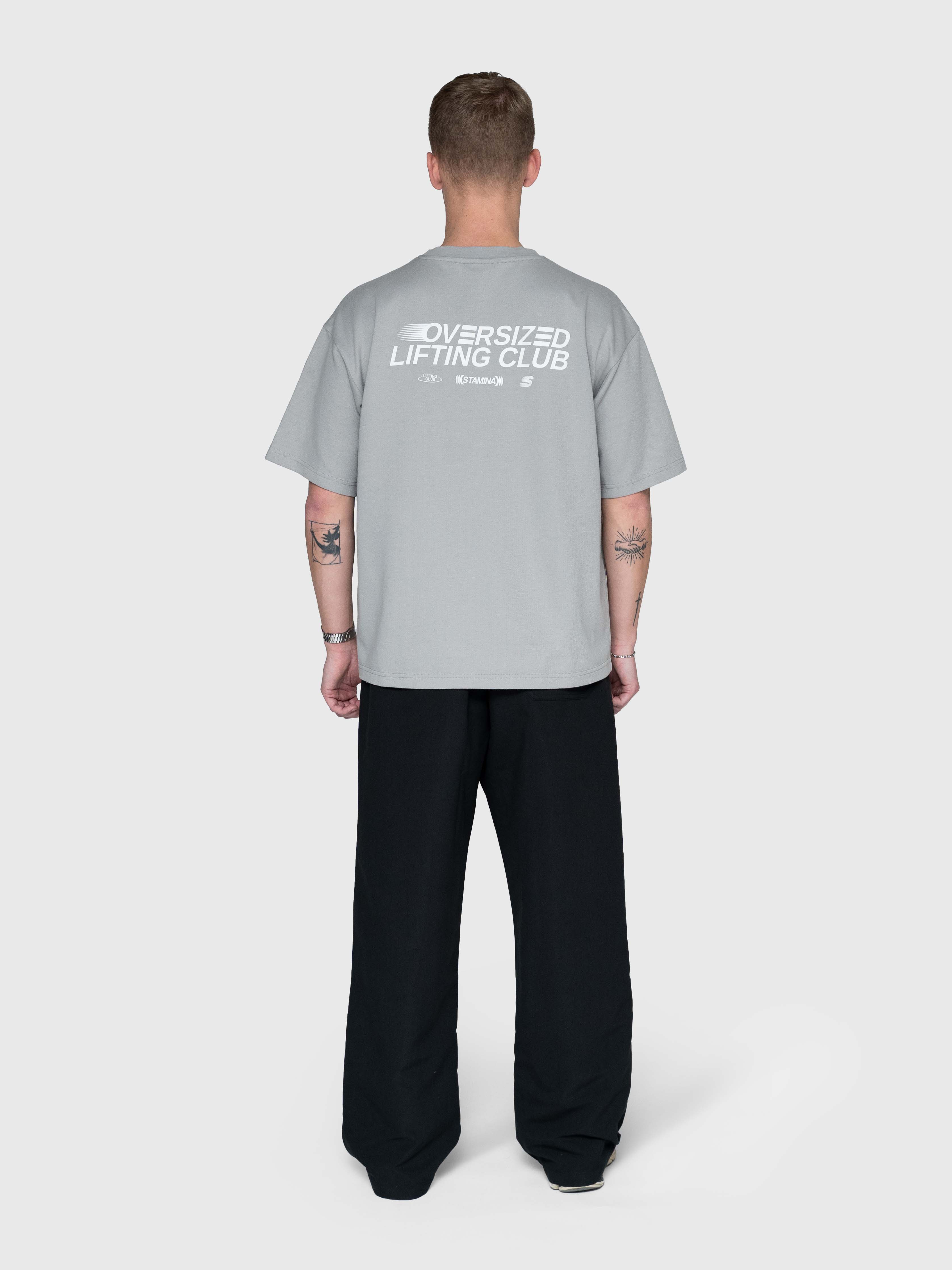 Interlock Stamina Box Tee - Neutral Gray/White