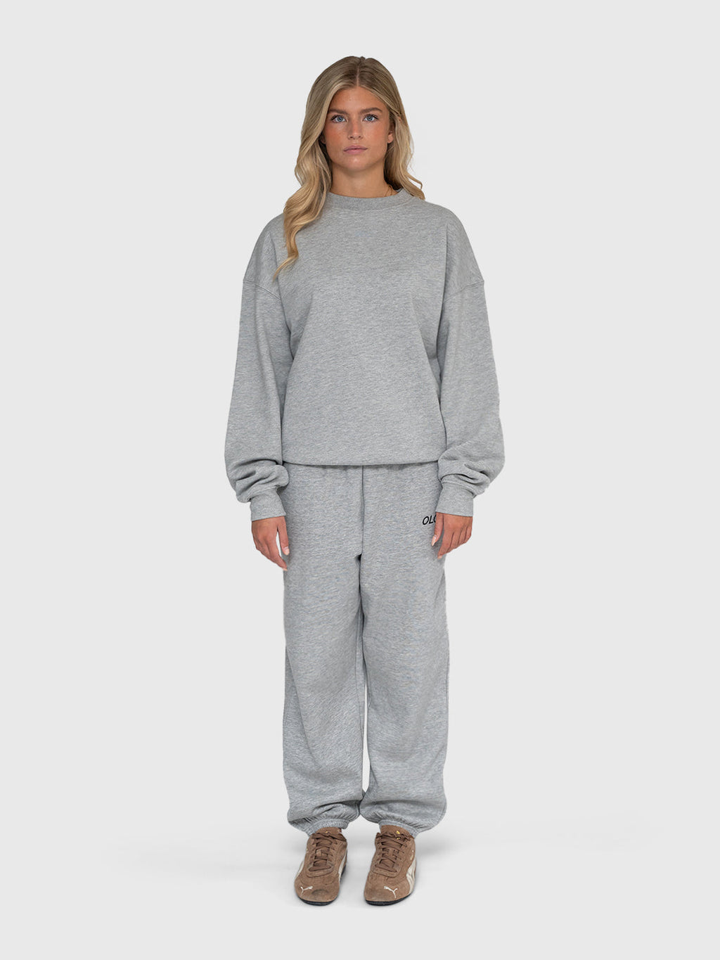 Logo Sweatpants - Melange Grey/Black