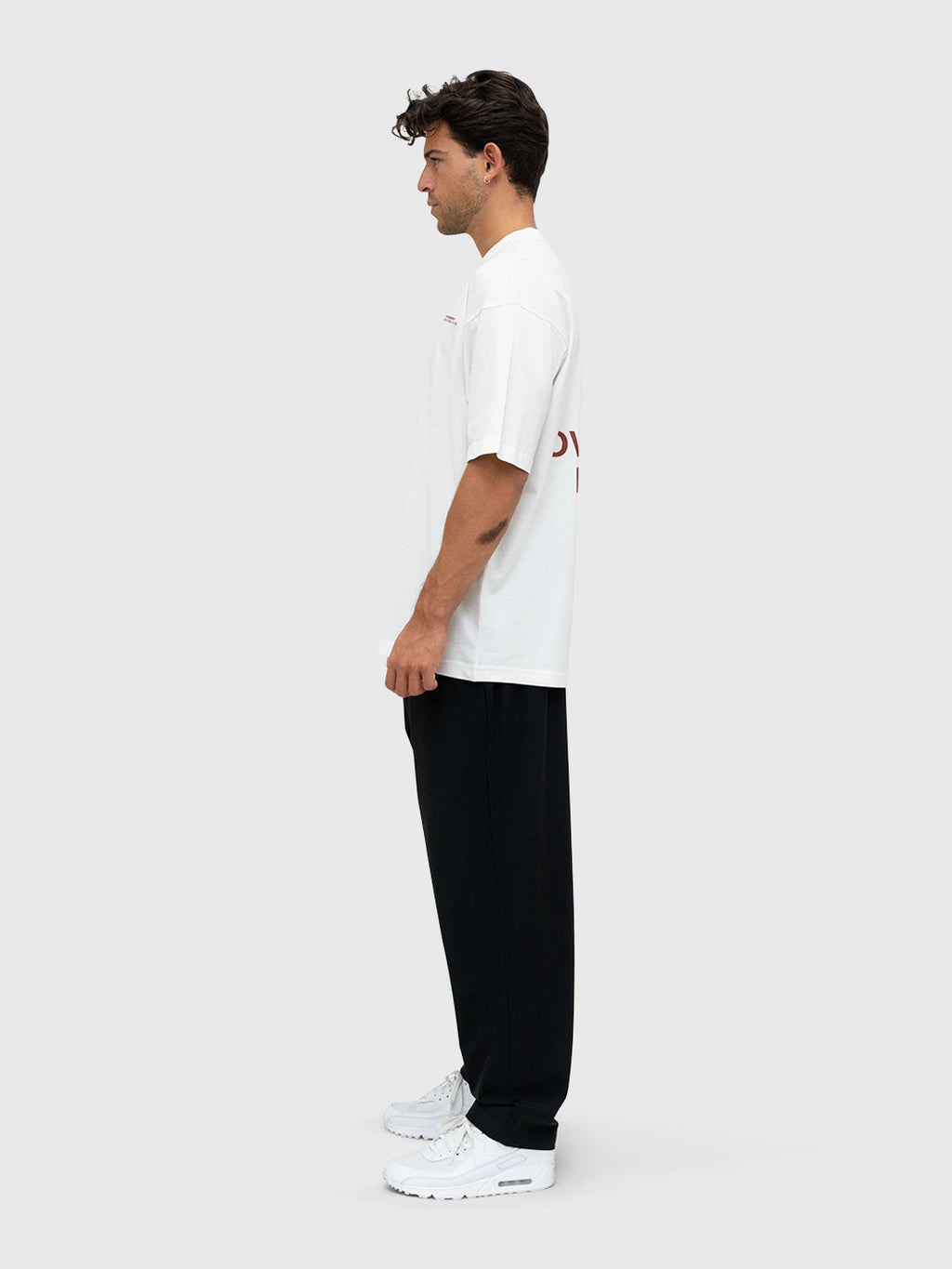 Consistency Box Tee - Cream/Burgundy