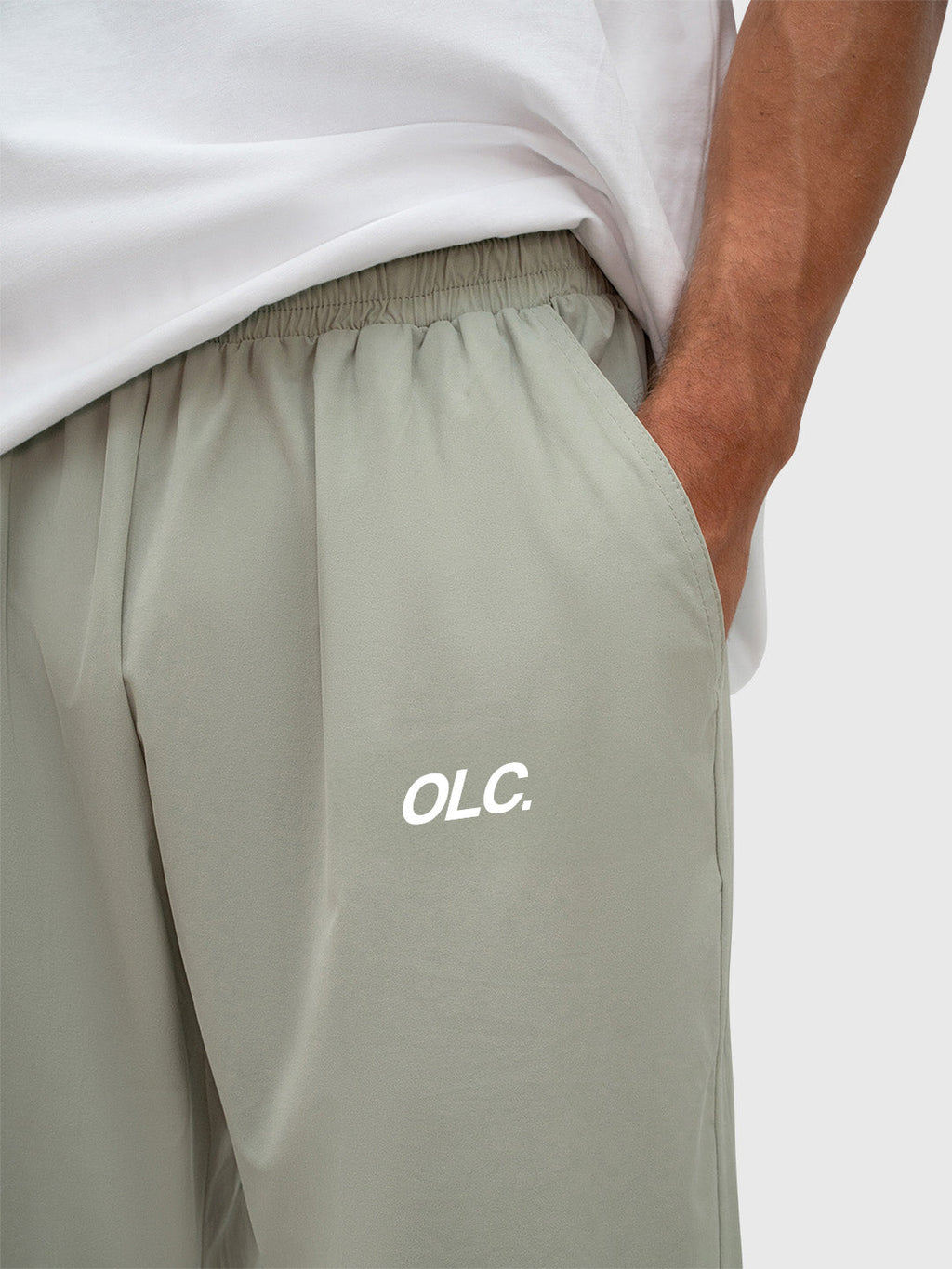 Logo Tech Pants - Sage/White