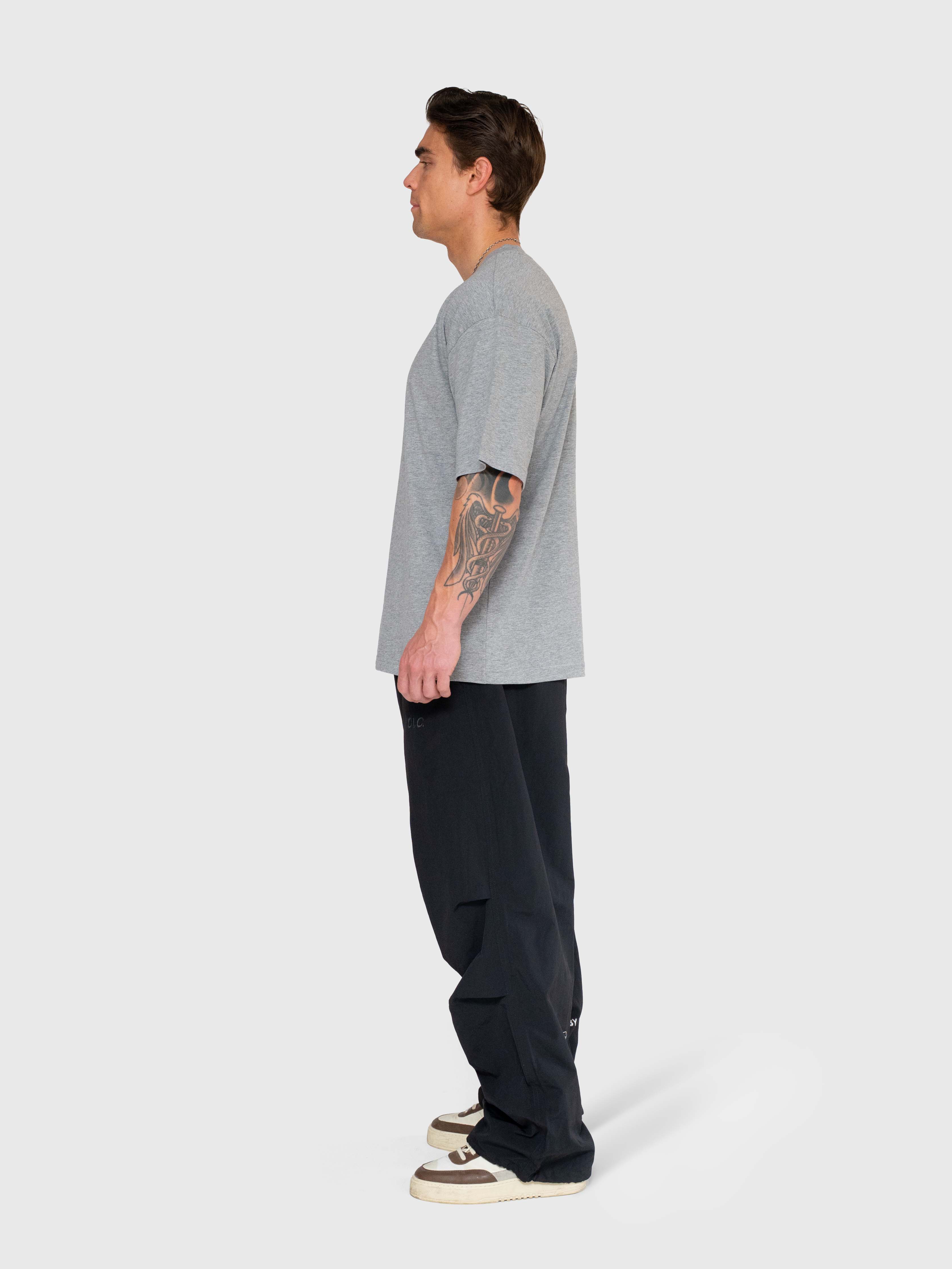 Confidence Box Tee - Mélange Grey/Black