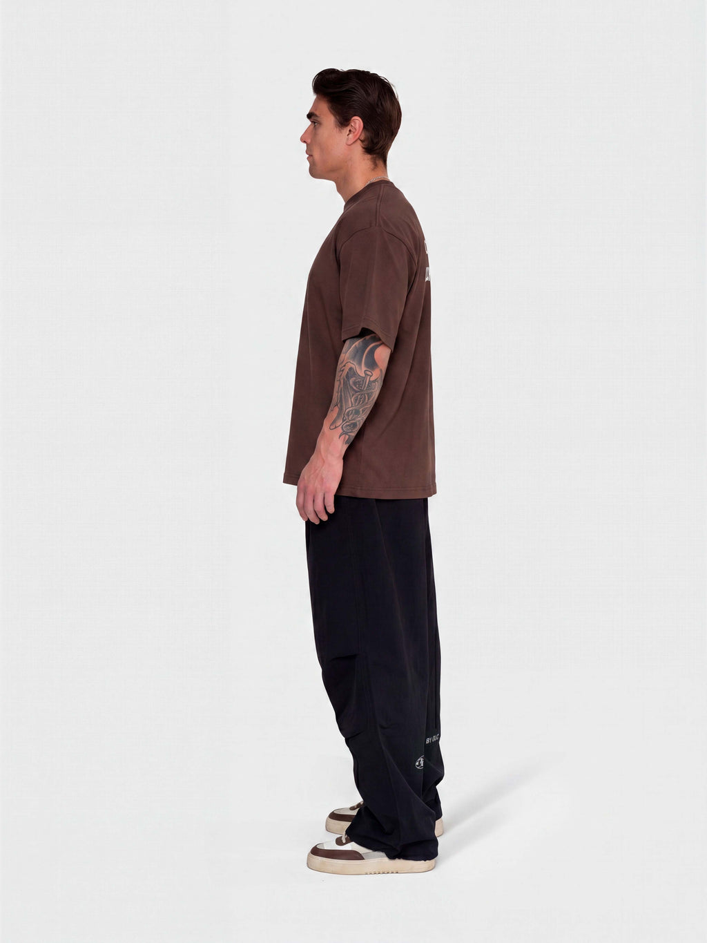 Confidence Box Tee - Brown/White
