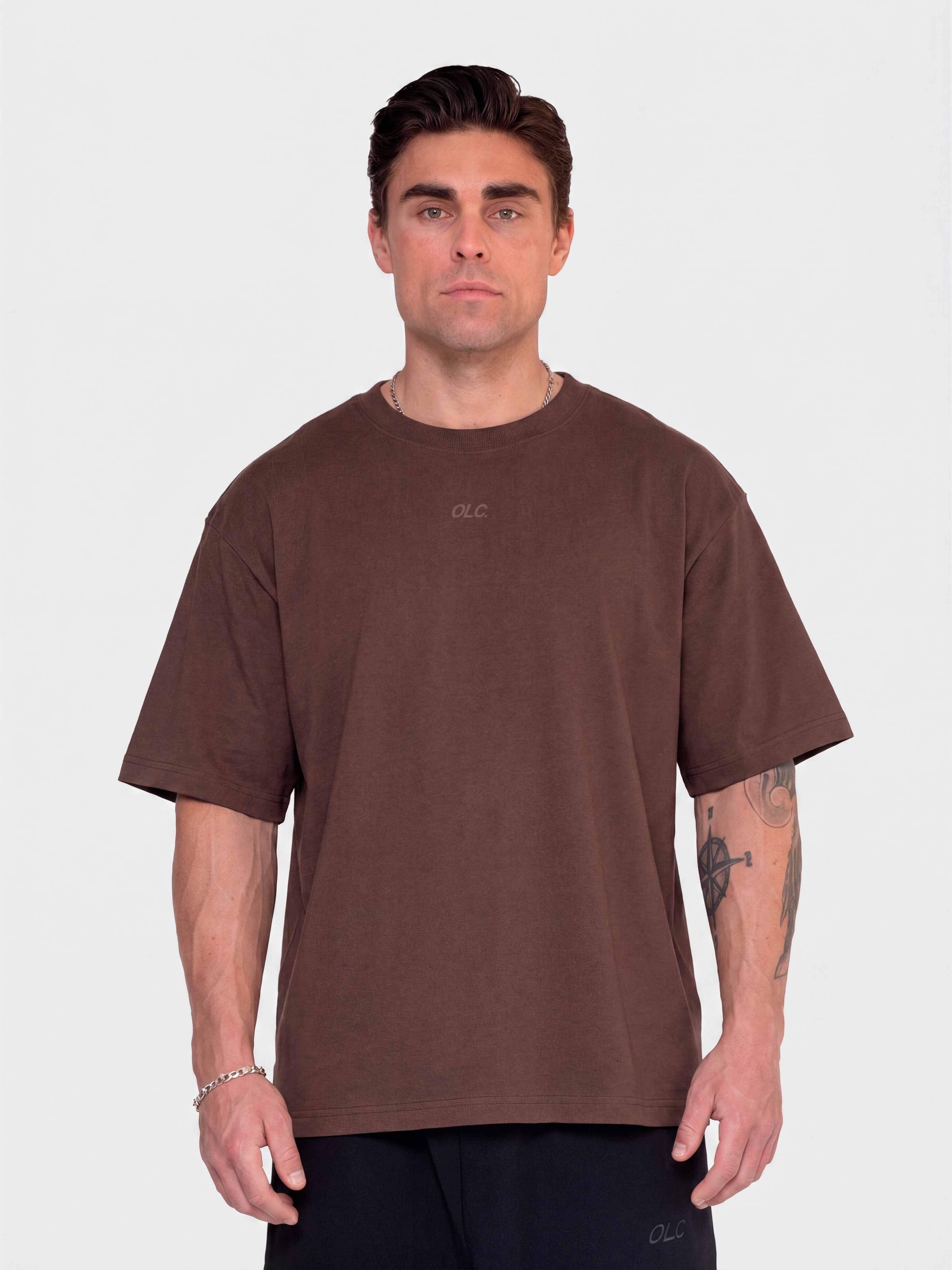 Confidence Box Tee - Brown/White
