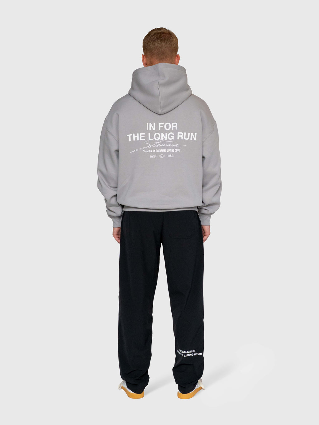 Long Run Hoodie - Neutral Grey/White