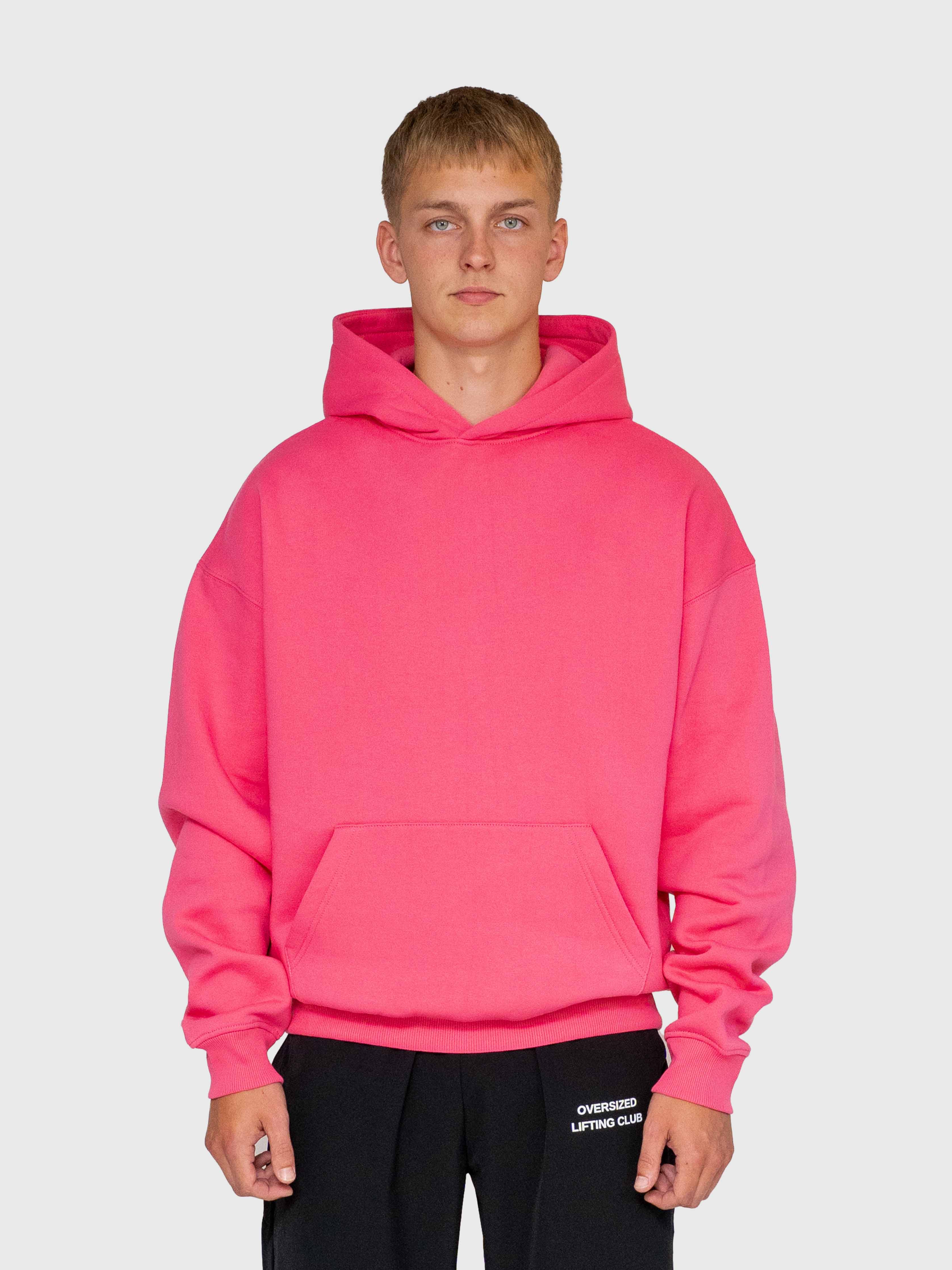 Long Run Hoodie - Hot Pink/White