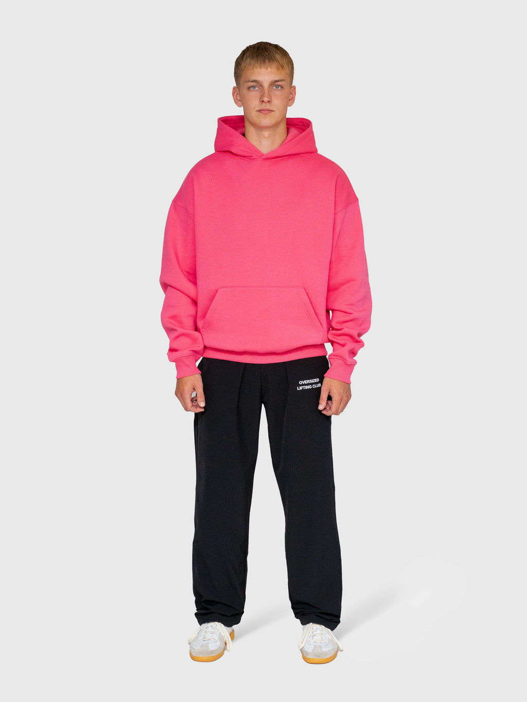 Long Run Hoodie - Hot Pink/White