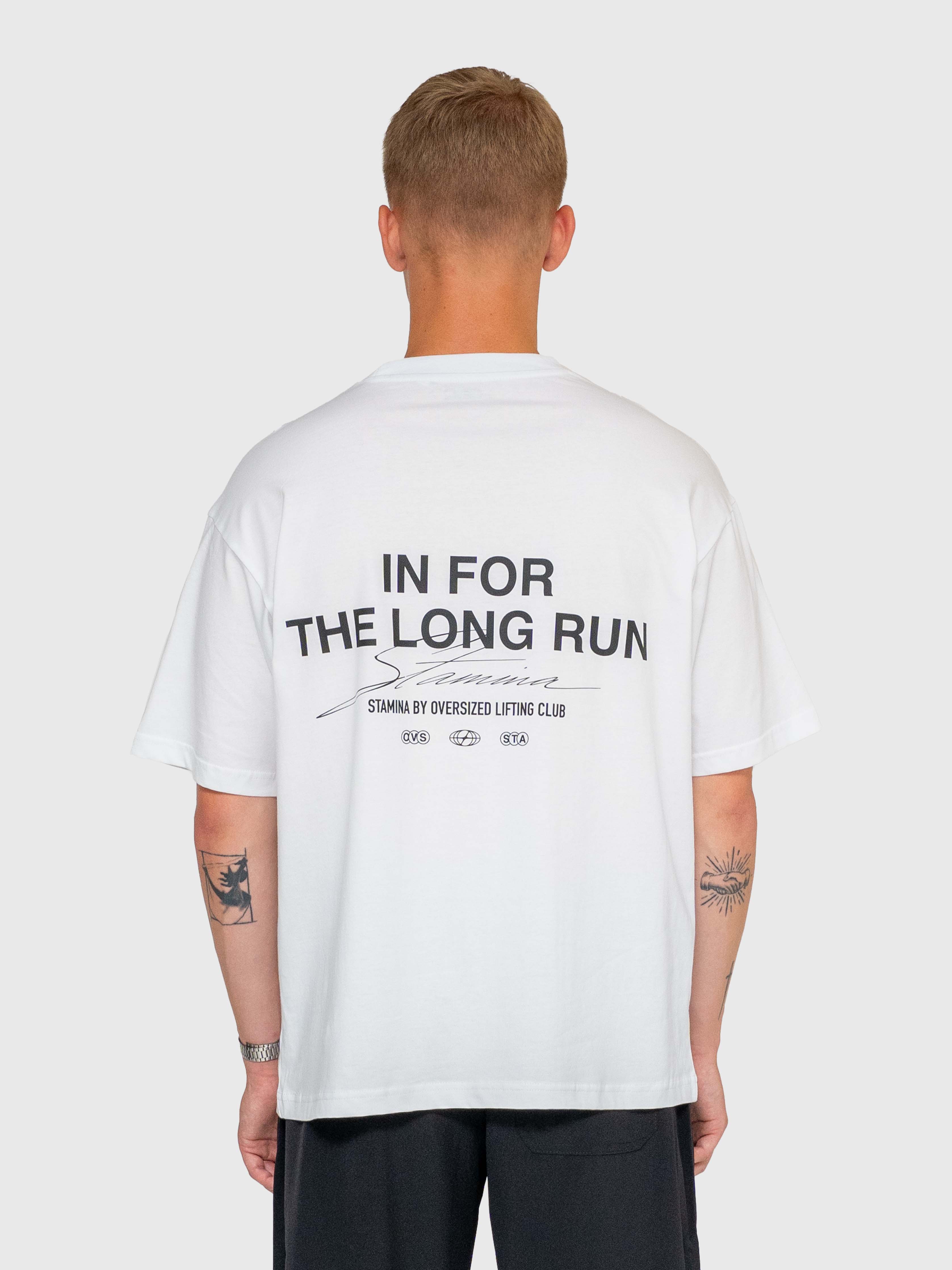 Long Run Box Tee - White/Black