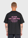 Long Run Box Tee - Black/Pink