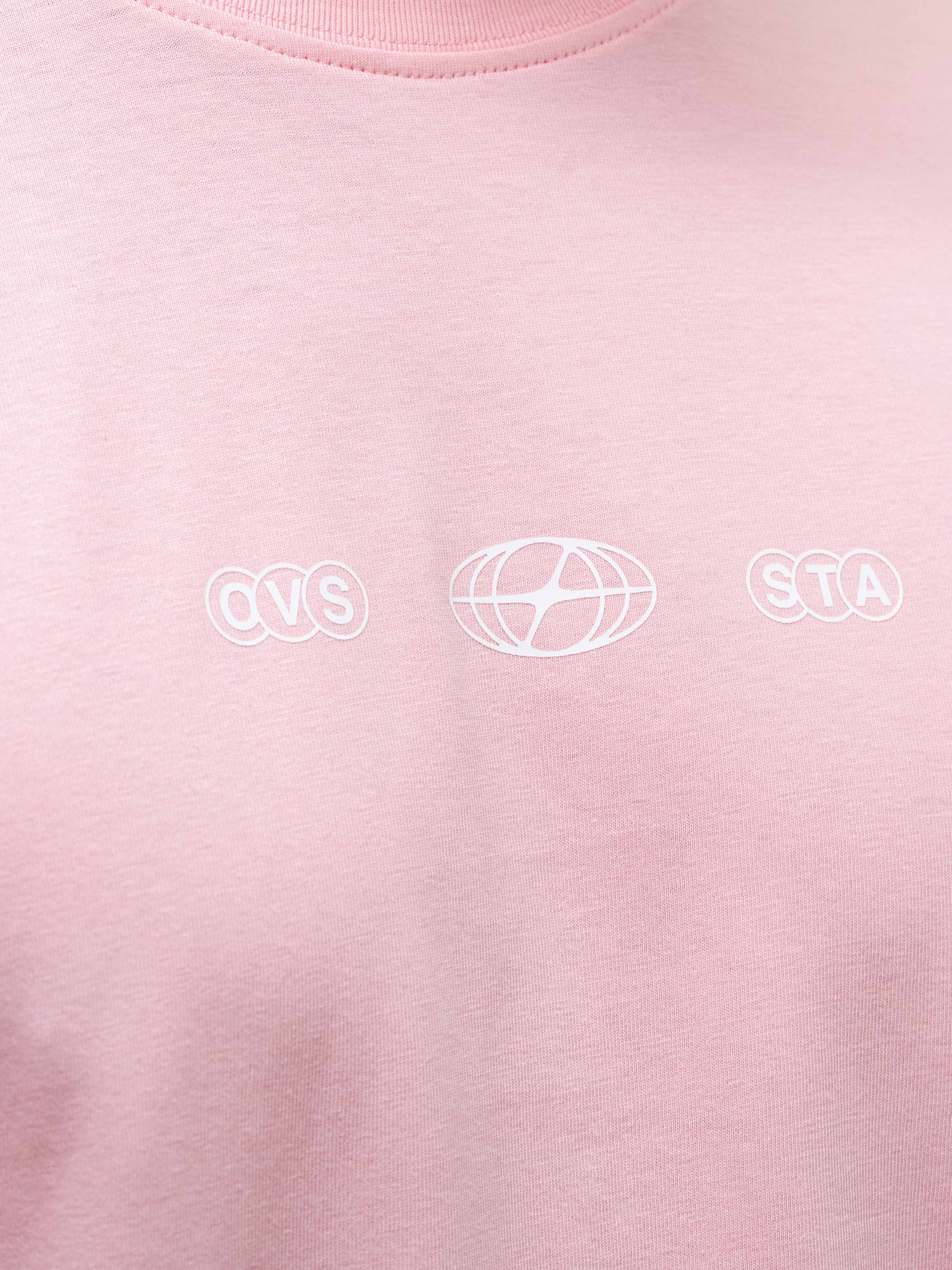 Stamina Chrome Box Tee - Pink/White
