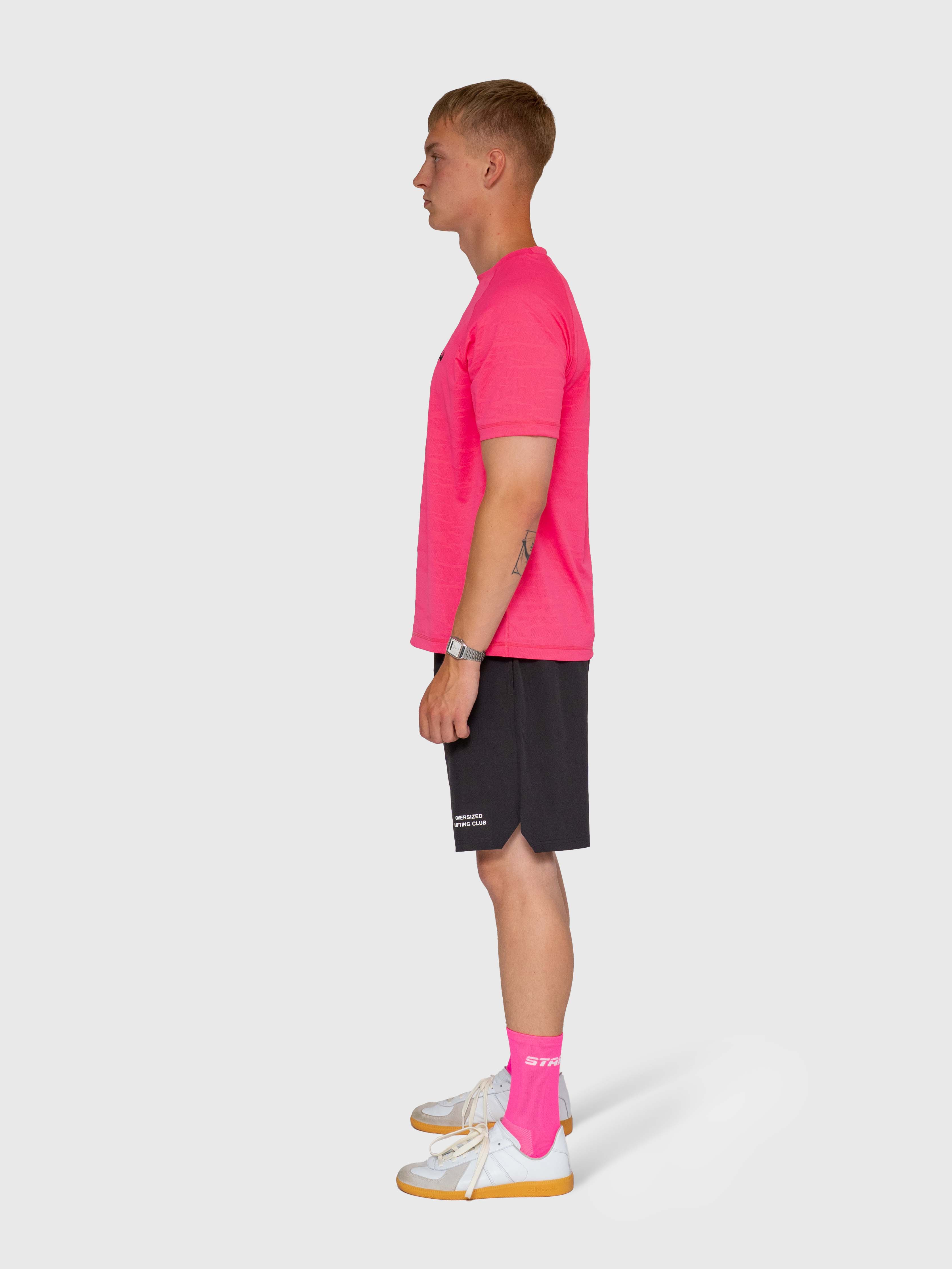 Flow Active Tee - Hot Pink/Black