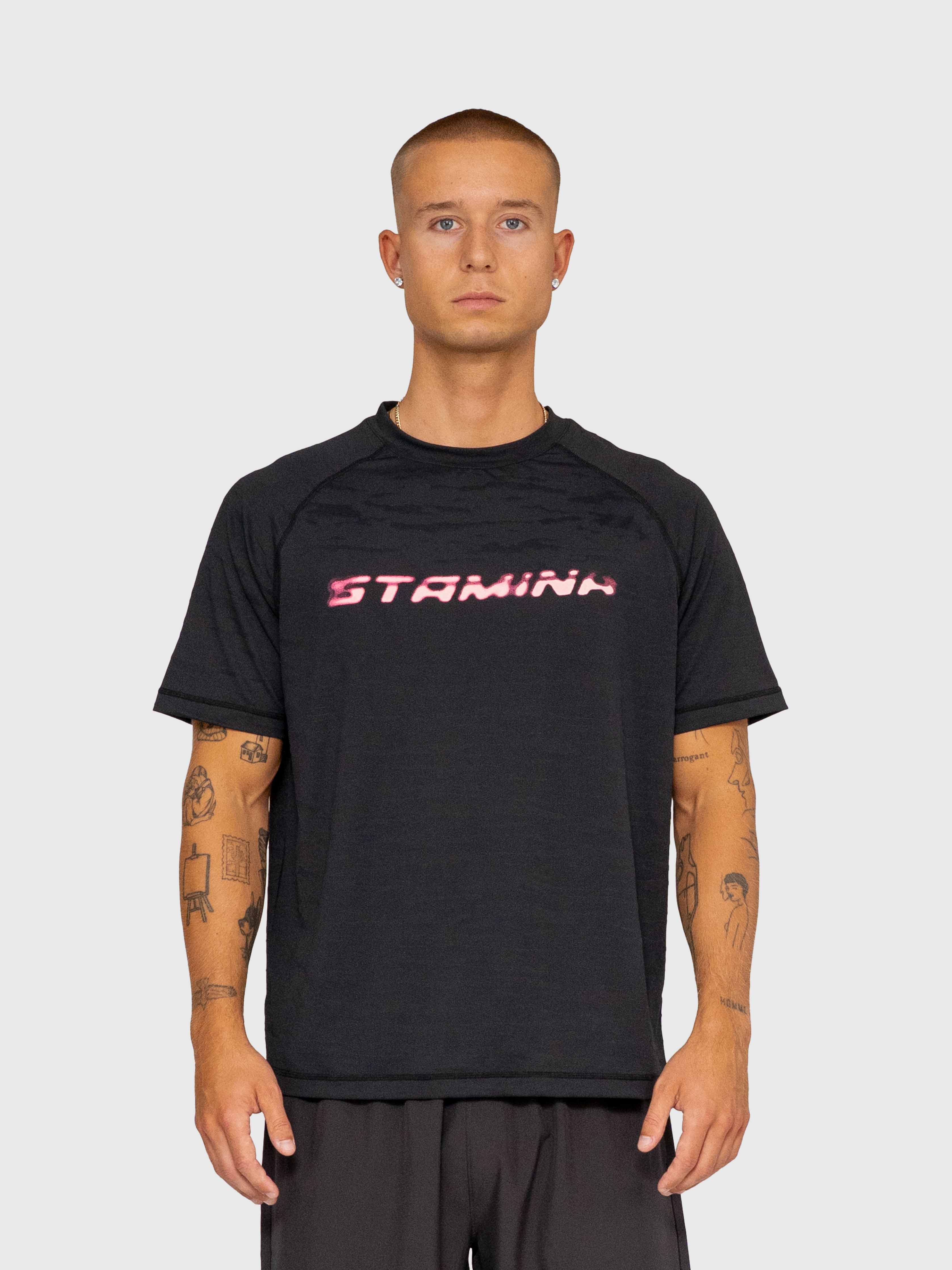 Flow Active Tee - Black/Pink