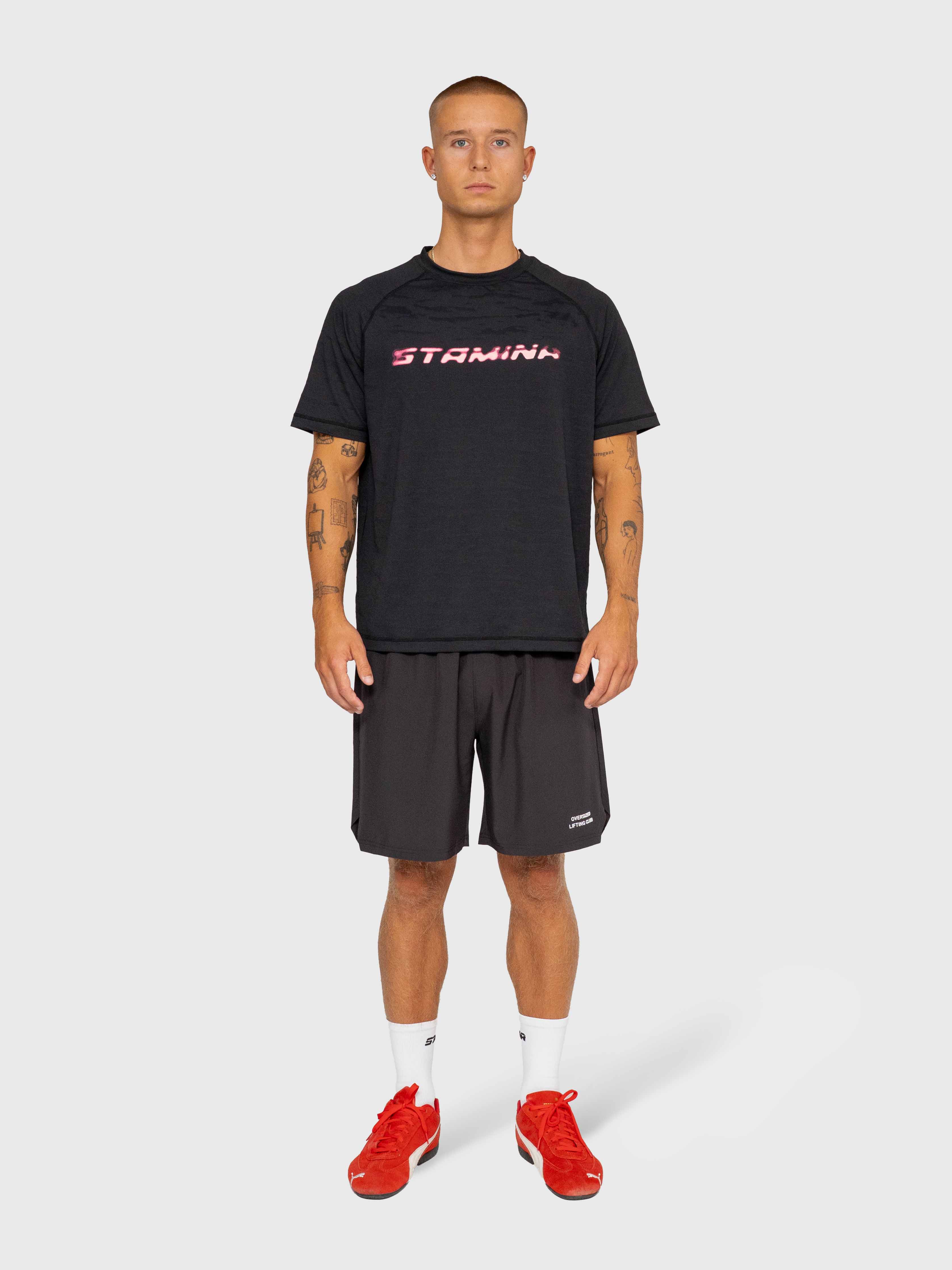 Flow Active Tee - Black/Pink