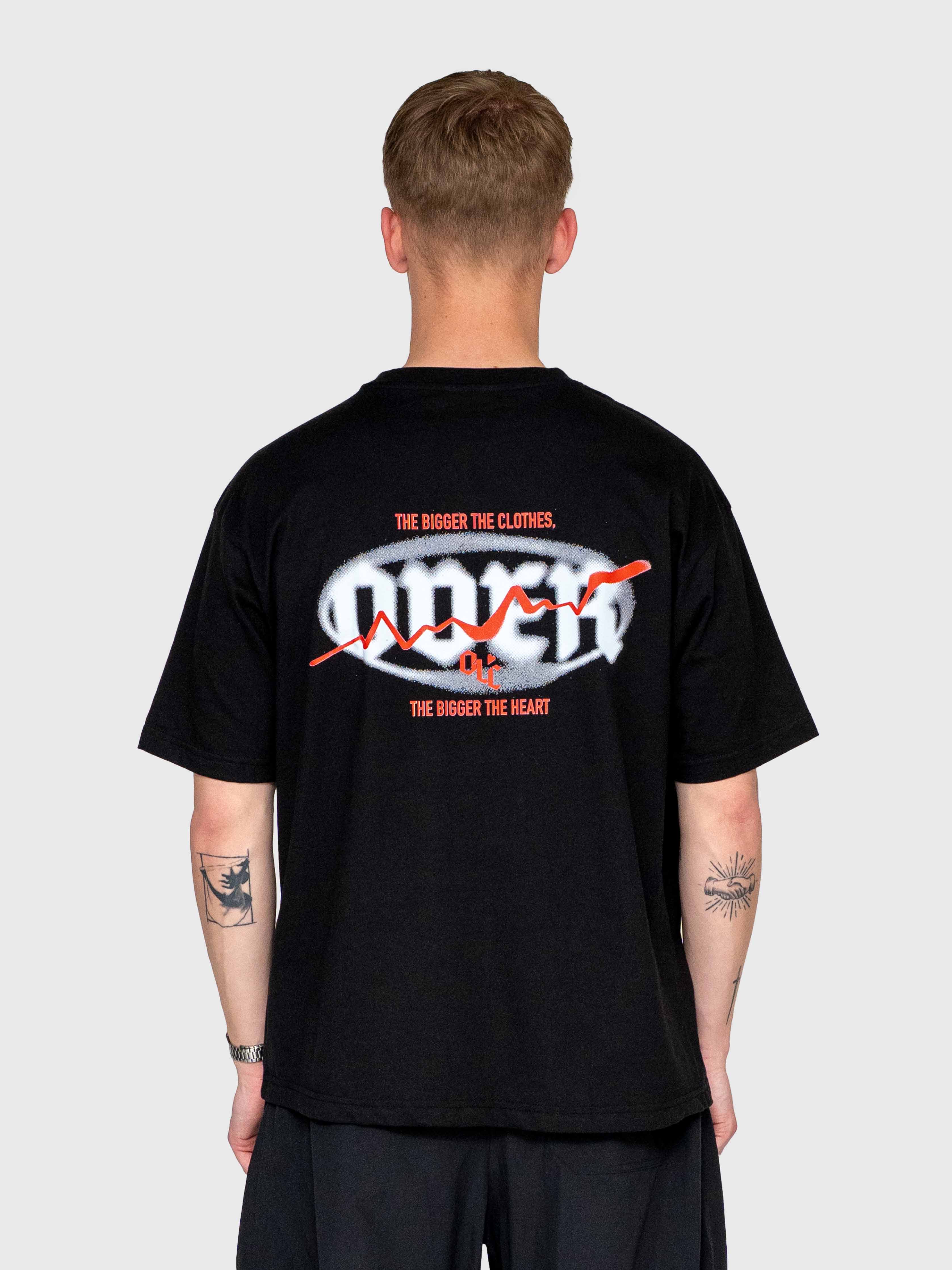 Oversized box tee - Black/Red