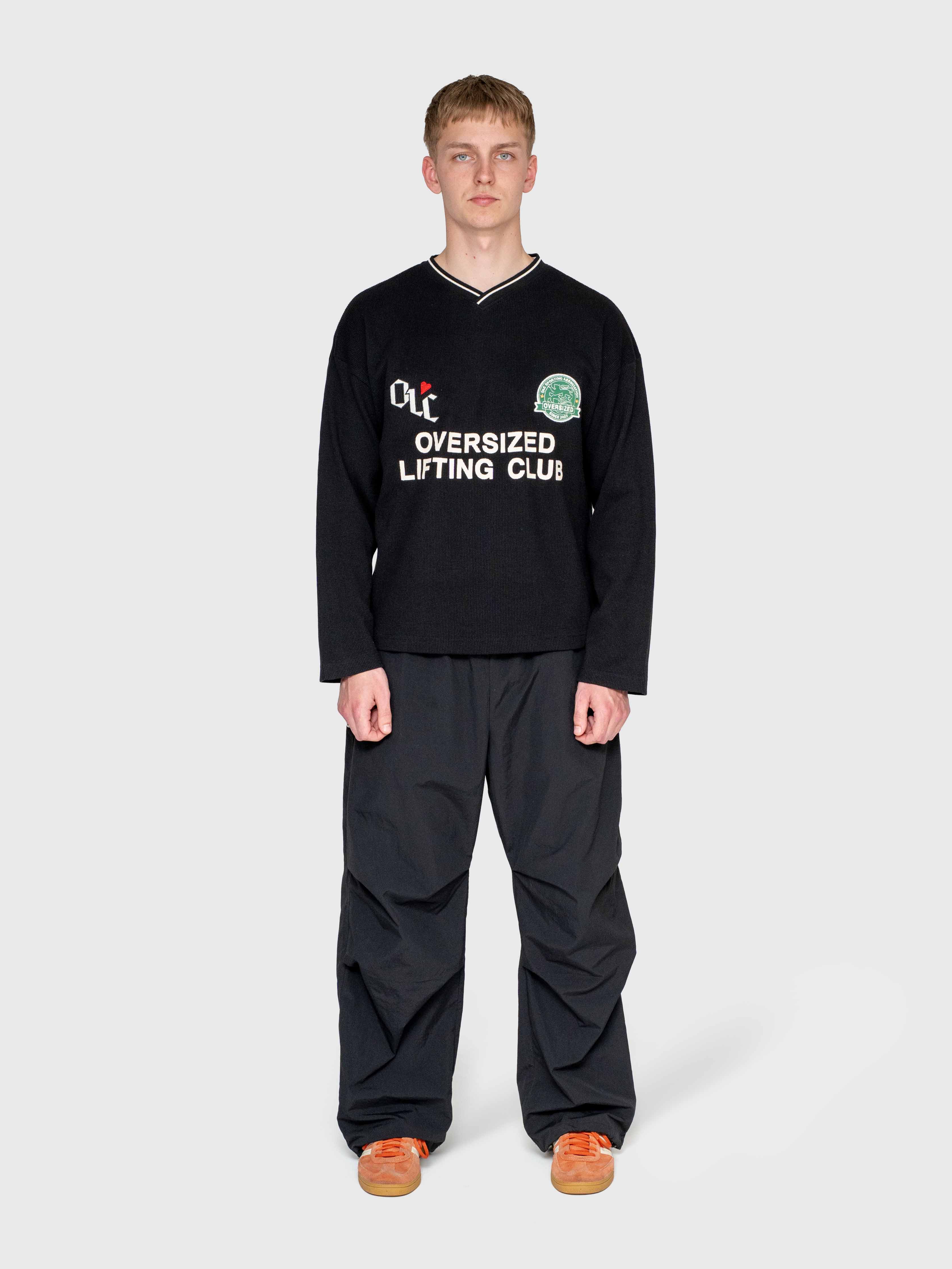 Waffle Football Long Sleeve – Black