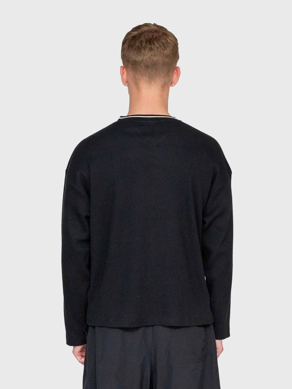 Waffle Football Long Sleeve – Black