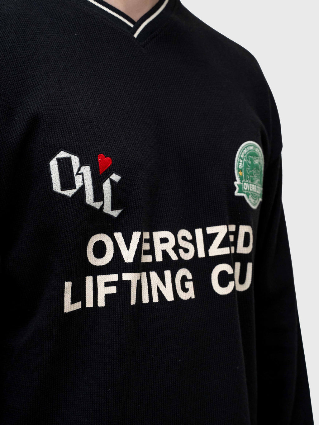 Waffle Football Long Sleeve – Black