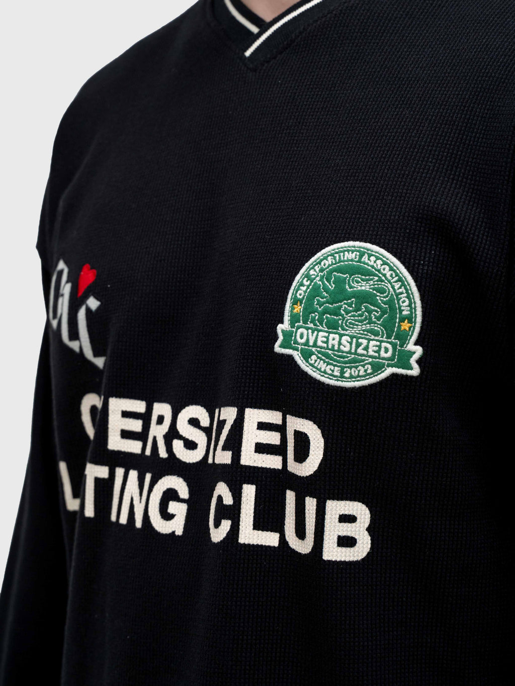 Waffle Football Long Sleeve – Black