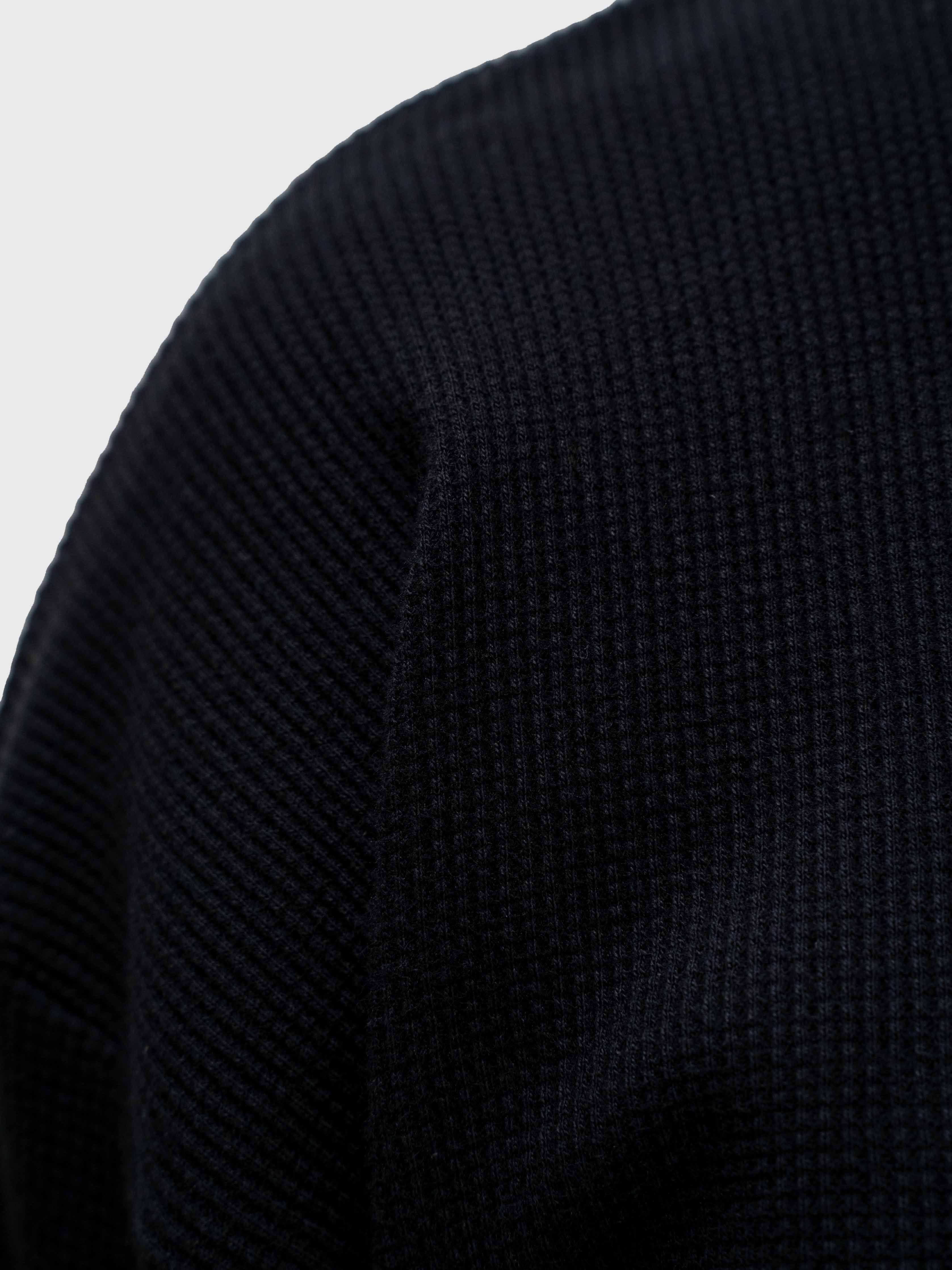 Waffle Football Long Sleeve – Black