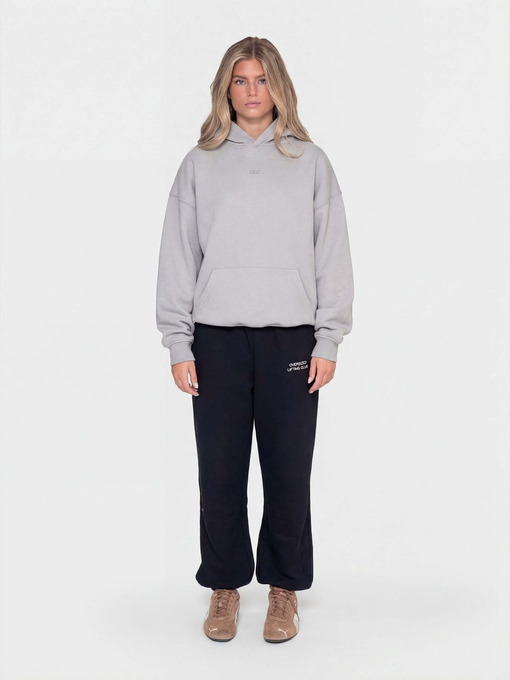 Confidence Hoodie - Neutral Grey/White